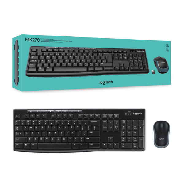 Confiable combinación de teclado y mouse inalámbricos Logitech MK270