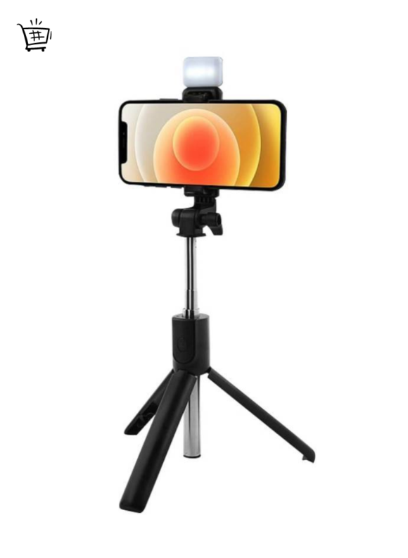 Selfie Stick Inalambrico con Luz LED y Tripode R1s