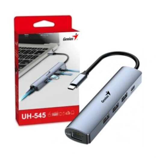 Hub Genius USB-C a USB-A - USB-C - RJ-45